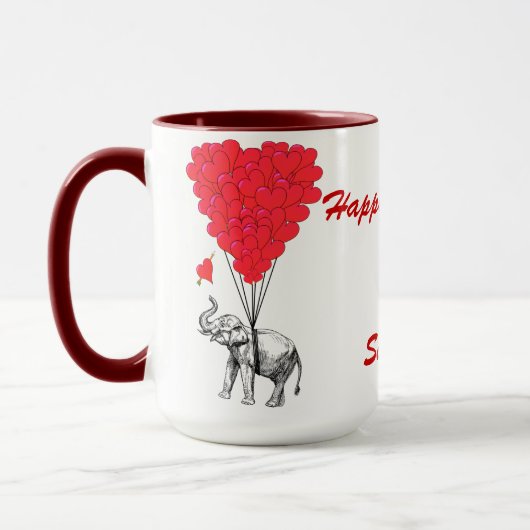 Grappige olifant liefde hart Valentijnse  Mok (Links)