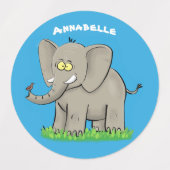 Grappige olifant met cartoon gepersonaliseerd labels (Design 1)