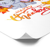 Grappige olifant Turkije Happy Thanksgiving Poster (Hoek)