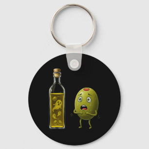 Grappige Olijfolie Ghost Horror Humor Halloween Co Sleutelhanger