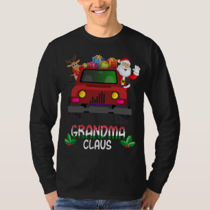 Grappige oma Claus Kerstmis Vrachtwagen Santa Clau T-shirt