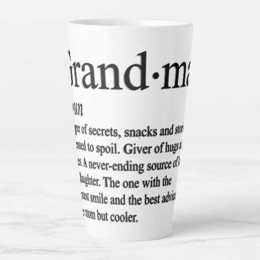 Grappige oma-definitie latte mok (Voorkant)