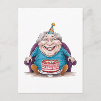 Grappige oma enorme cake & cash cadeau aankondigingskaart