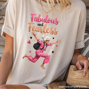 Grappige oma Fabulous en onbevreesd Tri-Blend Shirt