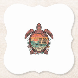 Grappige oma Turtle Beach vintage shirt ontwerp_1 Kartonnen Onderzetters
