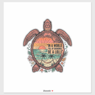 Grappige oma Turtle Beach vintage shirt ontwerp_1 Sticker