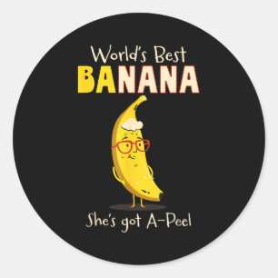 Grappige oma werelds oma banaan grap ronde sticker