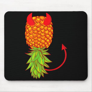 Grappige omgekeerde ananas swingende fruitlefhebbe muismat