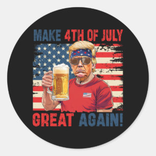 Grappige Onafhankelijkheidsdag Trump maakt 4 juli  Ronde Sticker