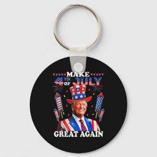 Grappige Onafhankelijkheidsdag Trump maakt 4 juli Sleutelhanger