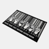 Grappige onderhoudende voetafdruk barcode deurmat (Schuin)