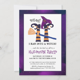 Grappige Ondersteboven Heksenpoten Halloween Feest Kaart