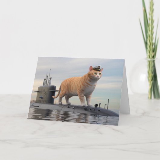 Grappige Onderzeeboot Tabby Kaart (Voorkant)