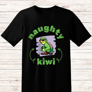 Grappige ondeugende groene kiwi vogel t-shirt