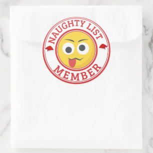 Grappige Ondeugende Lijst Gezicht Kerstmis Ronde Sticker