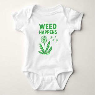 Grappige Onkruid Gebeurt Vintage Paardenbloem Inkt Romper