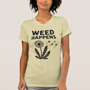 Grappige Onkruid Gebeurt Vintage Paardenbloem Inkt T-shirt