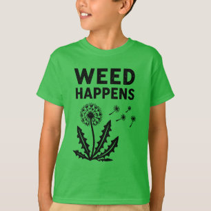 Grappige Onkruid Gebeurt Vintage Paardenbloem Inkt T-shirt
