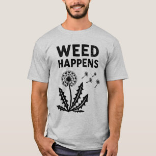 Grappige Onkruid Gebeurt Vintage Paardenbloem Inkt T-shirt