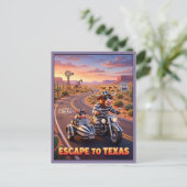 Grappige ontsnapping naar Texas 3D Reis Briefkaart (Staand voorkant)