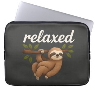 Grappige ontspannen luiaard schattige luie levenss laptop sleeve