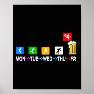 Grappige ontwerp spreuken week eindelijk vrijdag w poster