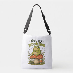 Grappige Onverstoorde Kikker Cottagecore Crossbody Tas