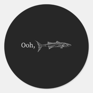 Grappige Ooh Barracuda Visserij Cadeau Voor Muziek Ronde Sticker