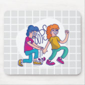 Grappige "Oops" strip grid muismat (Voorkant)