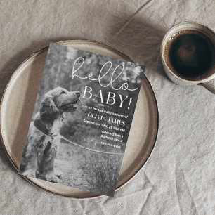 Grappige, op maat gemaakte foto hond baby shower kaart