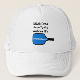 Grappige op maat gemaakte oma pickleball speler ty trucker pet
