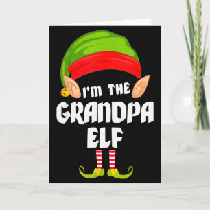 Grappige Opa Elf Bijpassende Familie Groep Pj Kers Kaart