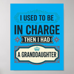 Grappige opa en kleindochter trotse grootouder poster