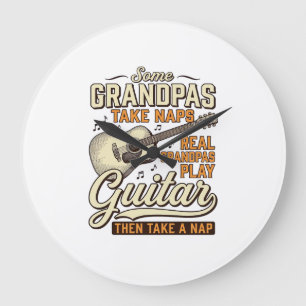 Grappige Opa Gitaar Vintage Gravure Shirt Ontwerp Grote Klok