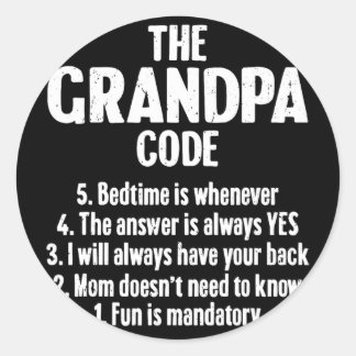 Grappige opa-memes voor Vaderdag The Grandpa Co Ronde Sticker