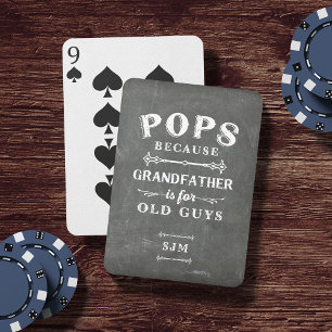 Grappige Opa Monogram Pokerkaarten