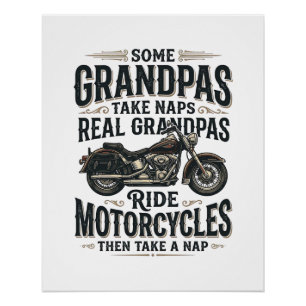 Grappige opa motorfiets dutje vintage vector ontwe perfect poster