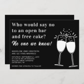 Grappige Open Bar Gratis Taart Informele Bruiloft Kaart (Voorkant / Achterkant)