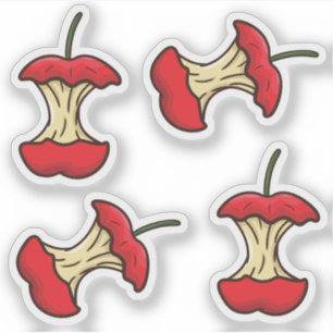 Grappige Opgegeten Appelklokhuis Vintage Retro Fru Sticker