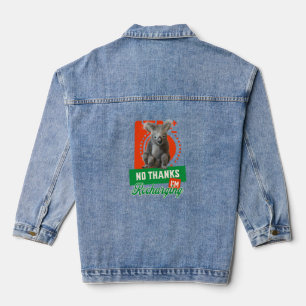 Grappige Oplaadbare Koala Introvert Stemming Denim Jacket