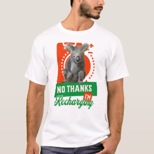 Grappige Oplaadbare Koala Introvert Stemming T-shirt