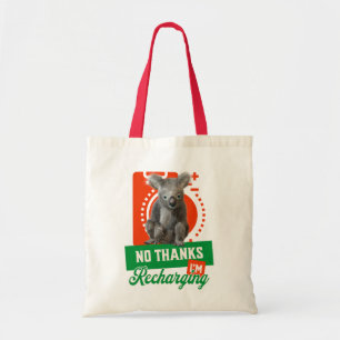 Grappige Oplaadbare Koala Introvert Stemming Tote Bag