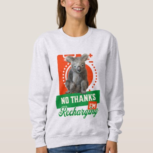 Grappige Oplaadbare Koala Introvert Stemming Trui (Voorkant)