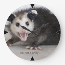 grappige opossum foto aanpasbare natuur muur klok