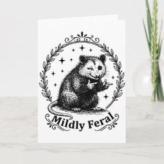 Grappige Opossum Licht Verwilderde Introvert Humor Kaart