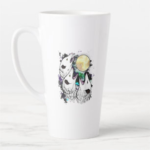 Grappige Opossum Maan Schattige Schreeuwende Buide Latte Mok