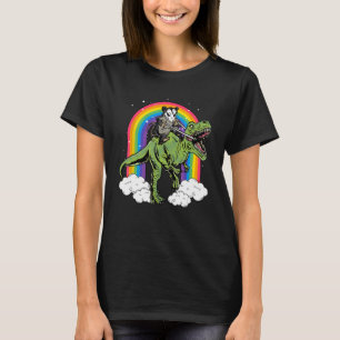 Grappige Opossum Riding T-Rex dinosaurus Tyrannosa T-shirt