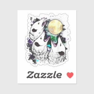 Grappige Opossum Sticker   Cute Schreeuwende Oposs