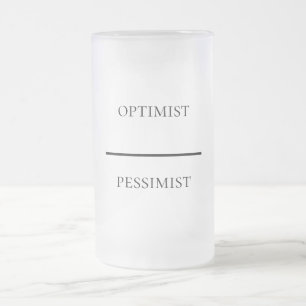 Grappige optimist-pessimist matglas bierpul