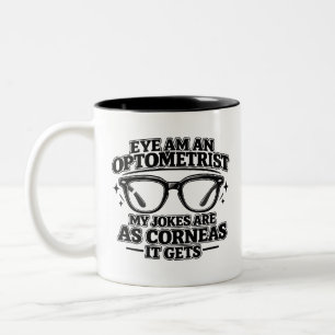Grappige Optometrie Oogarts Visiezorg Specialist Tweekleurige Koffiemok
